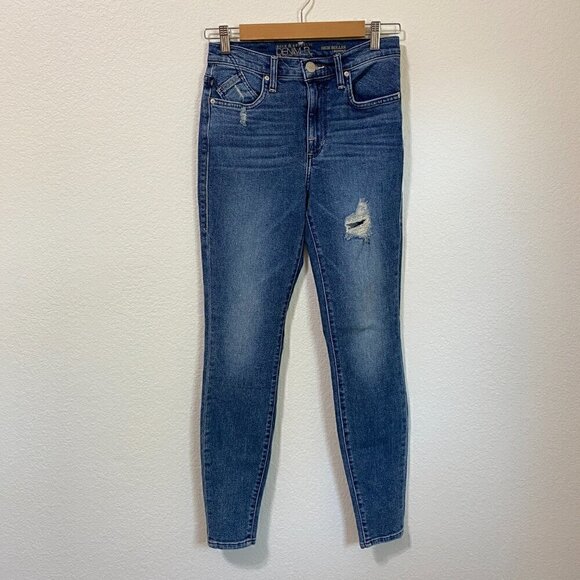 Rock & Republic High Roller Distressed Medium Wash Jeggings / Skinny Jeans - Picture 1 of 8